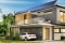 Modern huis met zonne-energie en auto-oplaadstation
