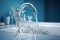 De l'eau chaude coule d'un robinet
