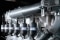 The picture shows the 4-stroke gas engine of a CHP unit