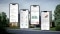 Op de afbeelding is het app-scherm van Savings Assistant te zien, met op de achtergrond een modern woongebouw.